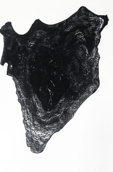 Hearth_cut on leather_1 m diam approx. 2017 - Muriel Gallardo